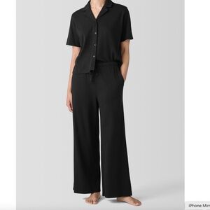 Eileen Fisher Organic Cotton Interlock Wide-Leg Sleep Pant